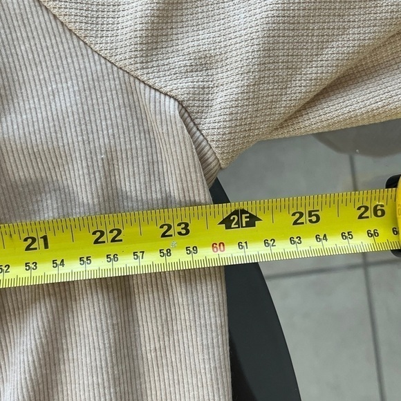 LOGO Lounge Duster Cardigan long length, beige, plus size, cozy travel size 2X - Picture 16 of 16